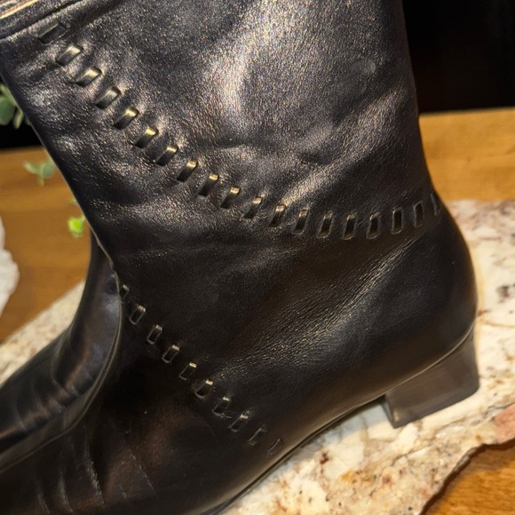 David Tate Elegant Black Leather Ankle Boots - Picture 9 of 16